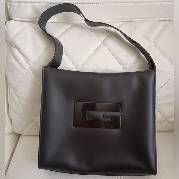 Gucci Tom Ford Black Leather Top Handle Bag - Picture 1 of 17